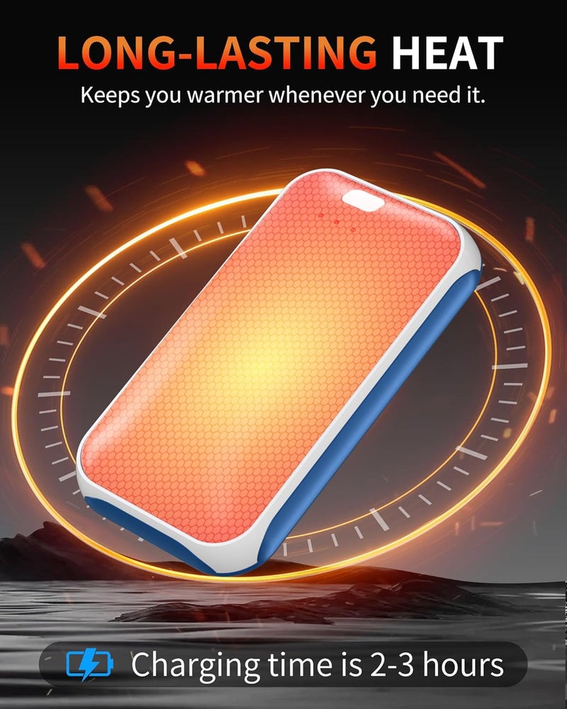 Lerat Hand Warmers Rechargeable, 2 Pack Electric Hand Warmer, Reusable Portable Pocket Heater USB Handwarmers, Gifts for Men, Women, Indoor, Outdoor, Hiking, Skiing, Camping, Hunting Accessories - Image 2